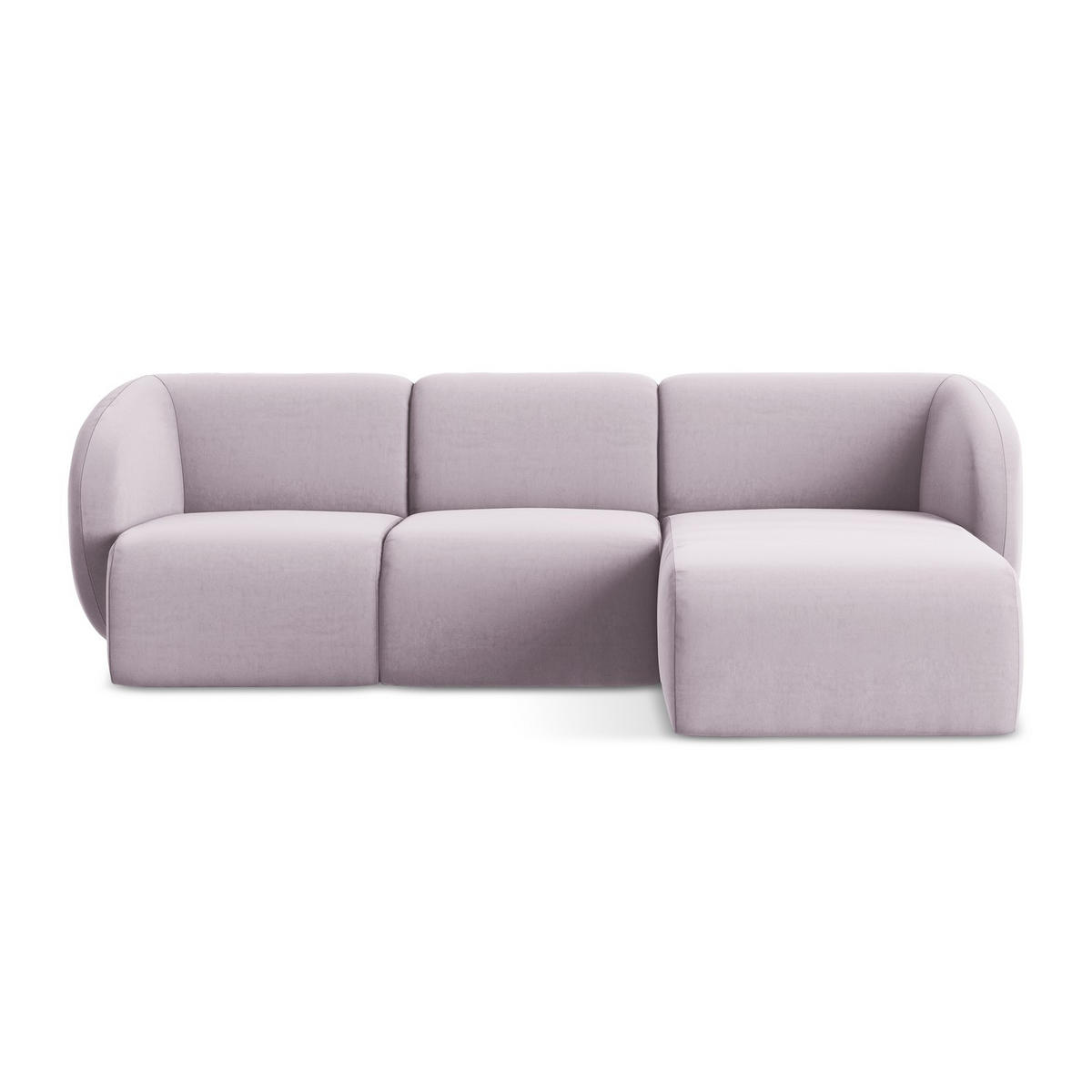 ECKSOFA Rechts Samt Stoff Violett - Flieder/Schwarz, Holzwerkstoff/Kunststoff (248/166cm) - LaMiaSofa