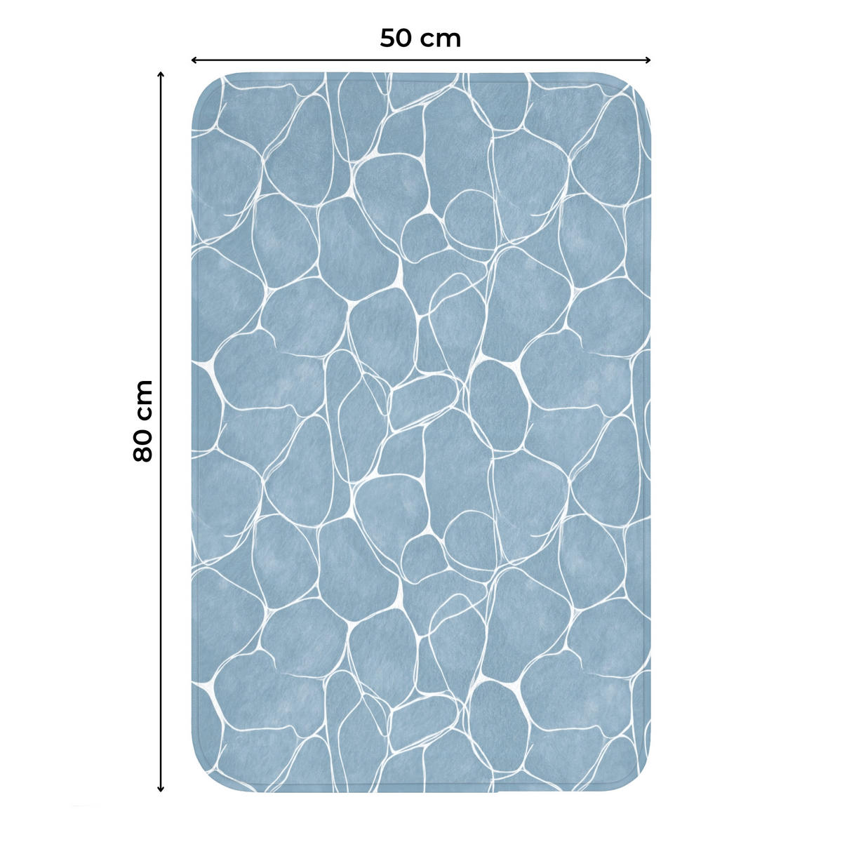 WC PŘEDLOŽKA Organic - vzor - modrá 50x80 cm - světle modrá, textil/plast (50/1cm) - OnlyWow