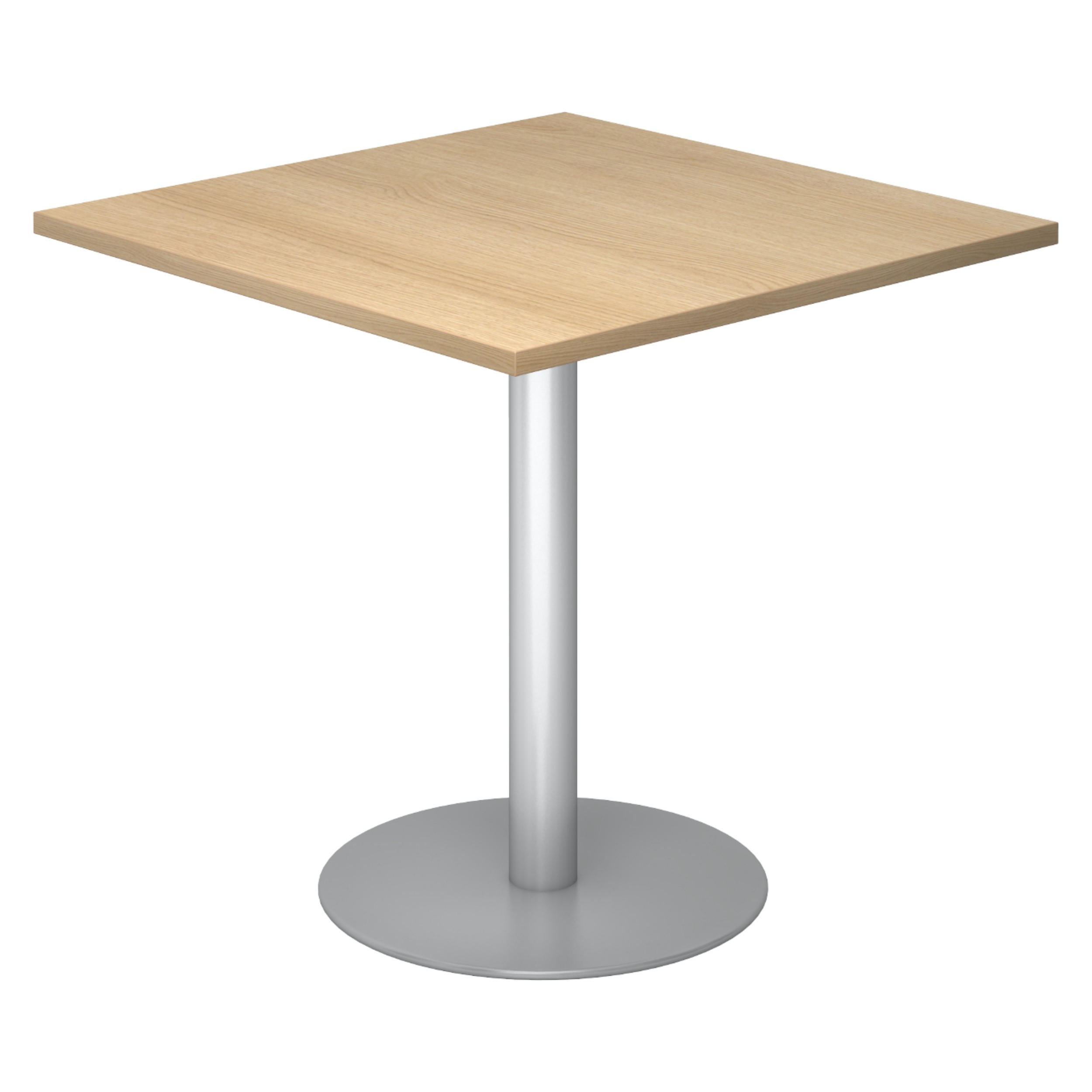 PAUSENTISCH eckig STF 80/80/74,5 cm in Eichefarben/Silberfarben - Eichefarben/Silberfarben, Holzwerkstoff (80/80/74.5cm) - bümö