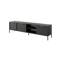 TV-LOWBOARD LARS Schwarz 203x40x53 cm - Schwarz, Holzwerkstoff (203/53/40cm) - FURNLUX