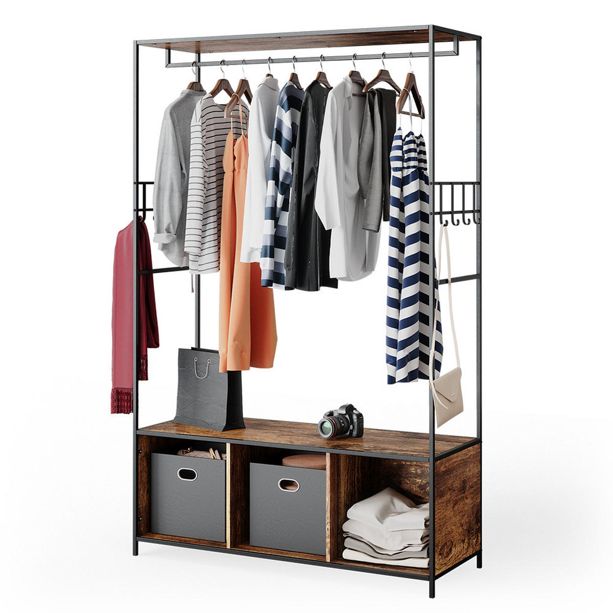 KLEIDERSCHRANK Fyrk Eiche rustikal 119.5 x 189 cm - Wildeiche/Braun, Holzwerkstoff (119.5/189/44cm) - Vicco