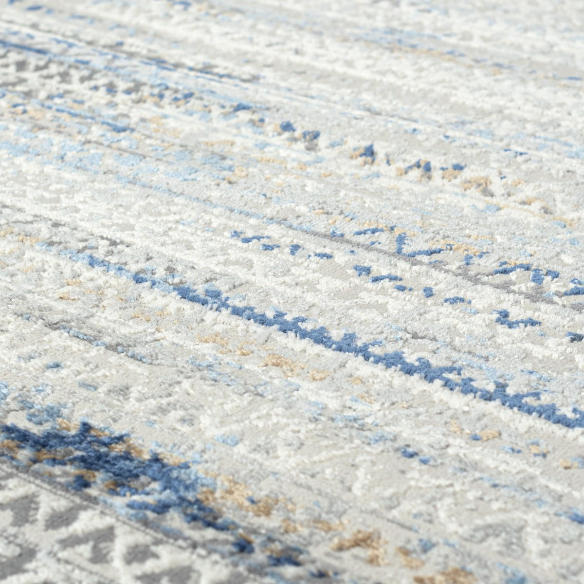 KOBEREC béžový krémový modrý - 200 x 300 cm - modrá, textil (200/300cm) - Mazovia