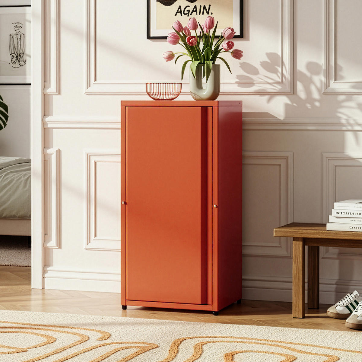 AKTENSCHRANK Burlöv - Dunkelbraun, Metall (40/88/35cm) - [en.casa]