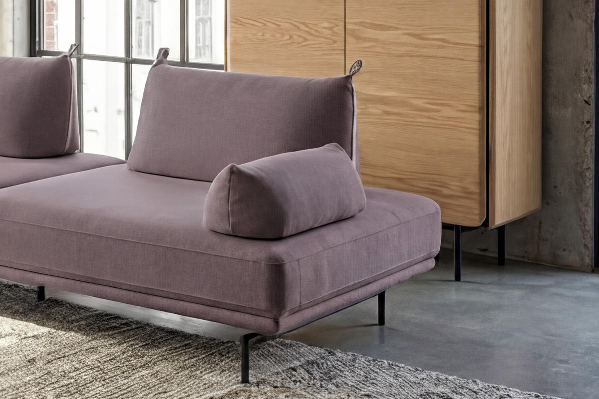 ARMLEHNKISSEN CANE Violett Webstoff - Violett, Textil (58/20cm) - KAWOLA