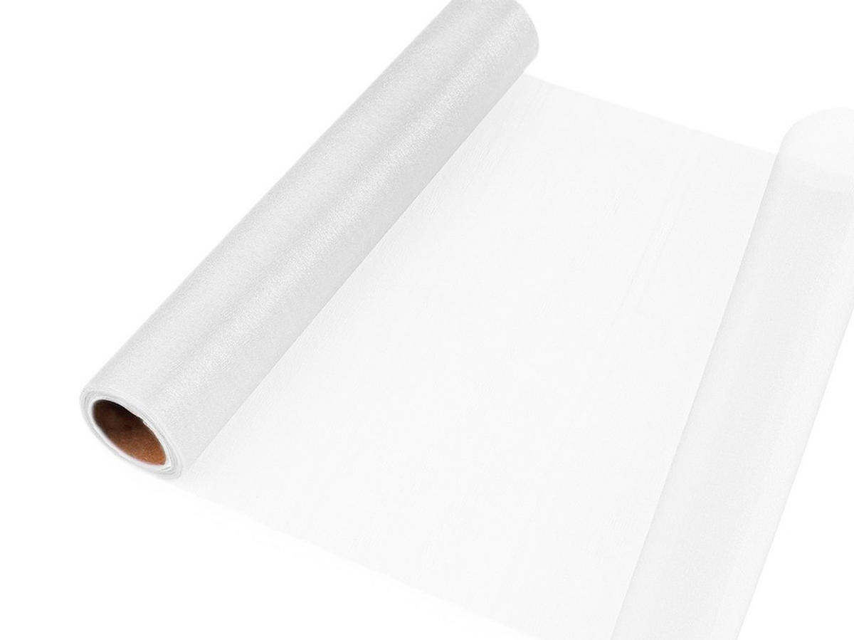 ORGANZA weiß 36 cm × 10 m - Weiß, Textil (36/36/1000cm) - LAALU