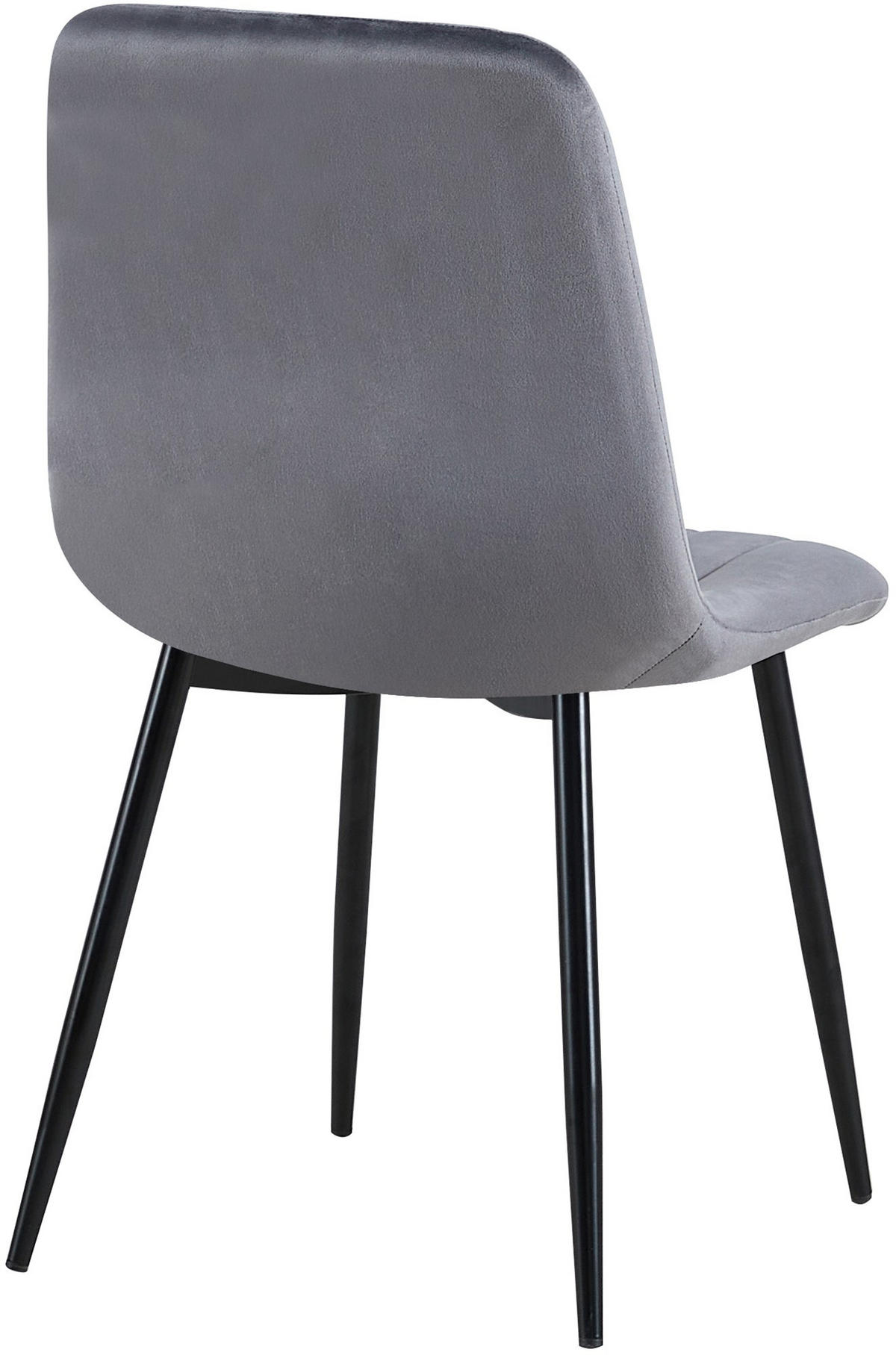 STUHL Samt Dunkelgrau - Dunkelgrau/Schwarz, Textil/Metall (45/88/53cm) - CLP