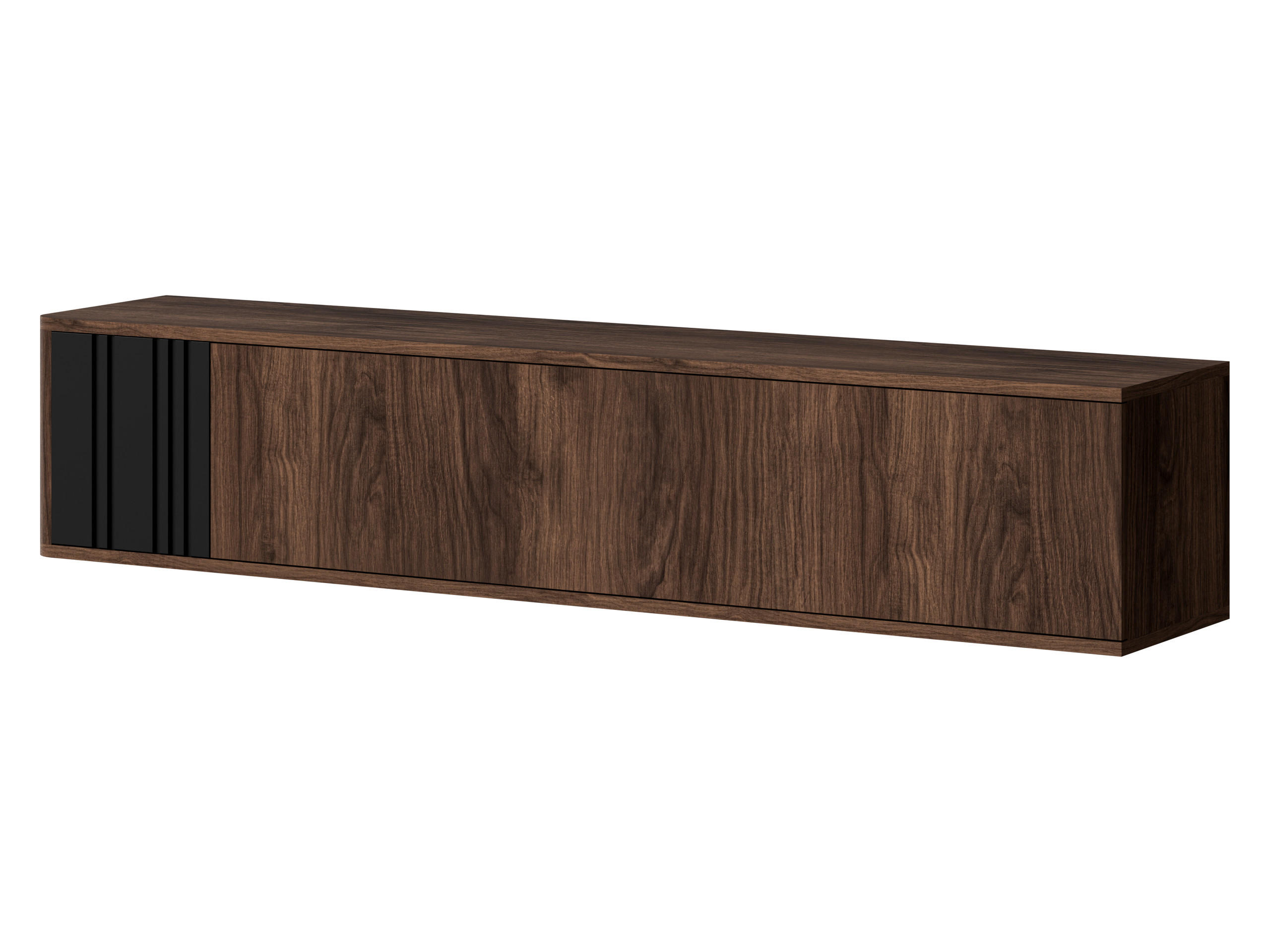 Mirjan24 Tv-Lowboard Nussbaum, Schwarz 150x30x31 cm