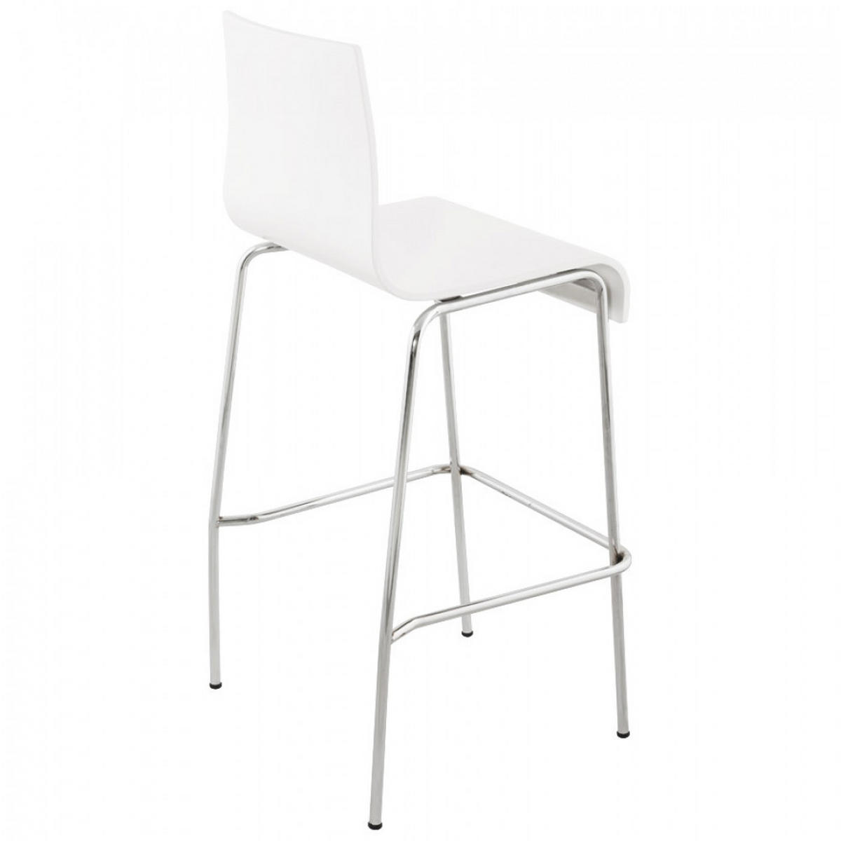BARHOCKER Weiß 51x103x52cm - Chromfarben/Weiß, Holz (51/103/52cm) - AlterEgo