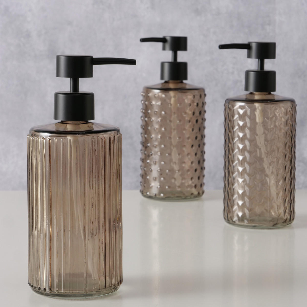 SEIFENSPENDER aus Glas Bruka 500 ml 8,8/8,8/20,2 cm - Braun, Glas (8.8/20.2/8.8cm) - Boltze Home