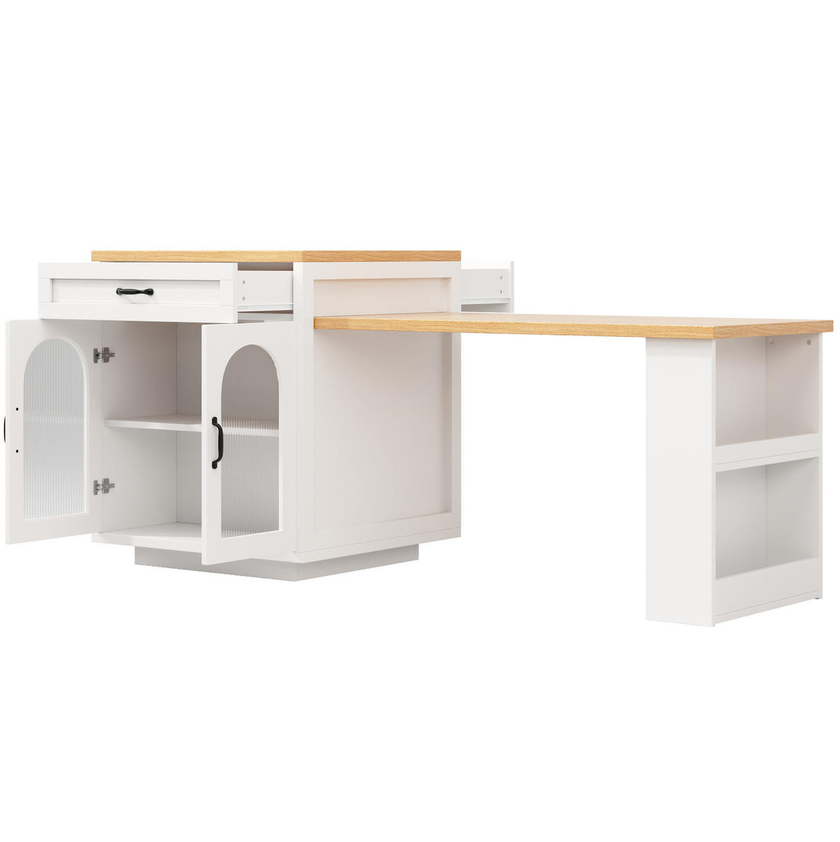 BUFFET 196/59/94 cm weiß aus MDF mit LED - Weiß, Holzwerkstoff (196/94/59cm) - OKWISH