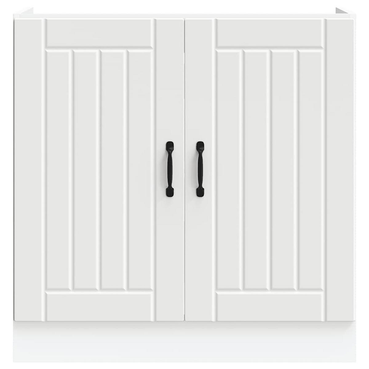 KÜCHENUNTERSCHRANK Lucca 80/46/81,5 cm aus Holzwerkstoff Weiß - Weiß, Holz (80/81.5/46cm) - vidaXL