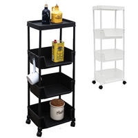 NISCHENREGAL 2er Set 35/24/100 cm, Weiß & Schwarz - Schwarz/Weiß, Kunststoff (24/100/35cm) - MAKLIK