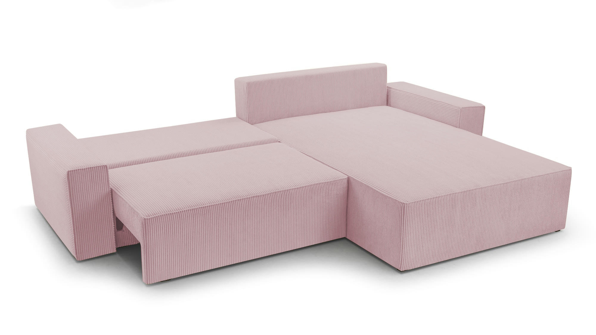 ECKSOFA - Denver L - Rosa - Rosa, Holz (290/200cm) - Möblo