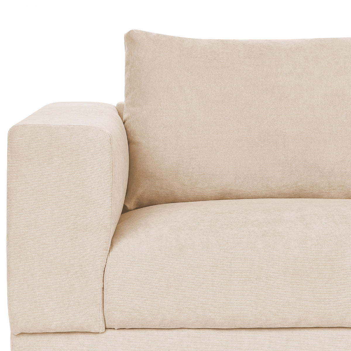 3-SITZER-SOFA Cord Beige Nivala - Beige, Textil (220/76/84cm) - Beliani