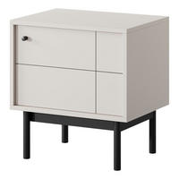 NACHTTISCH DIEPPE STO1-1D Fräste Fronten, Kaschmir - Kaschmir, Holz/Holzwerkstoff (54/56/39cm) - Komodee