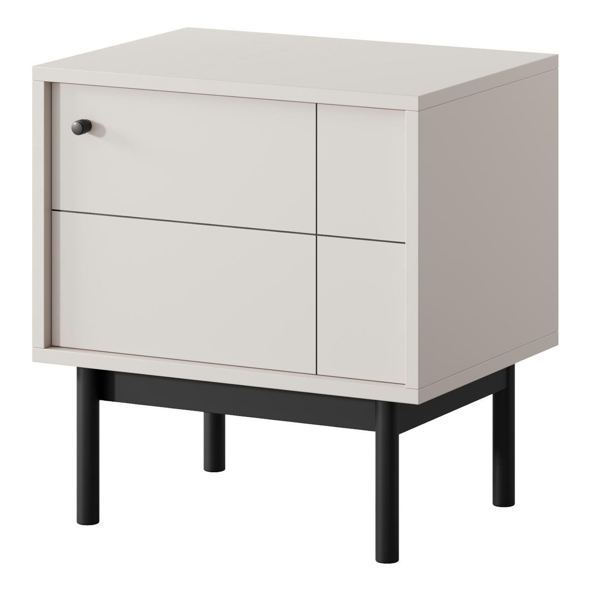 NACHTTISCH DIEPPE STO1-1D Fräste Fronten, Kaschmir - Kaschmir, Holz/Holzwerkstoff (54/56/39cm) - Komodee