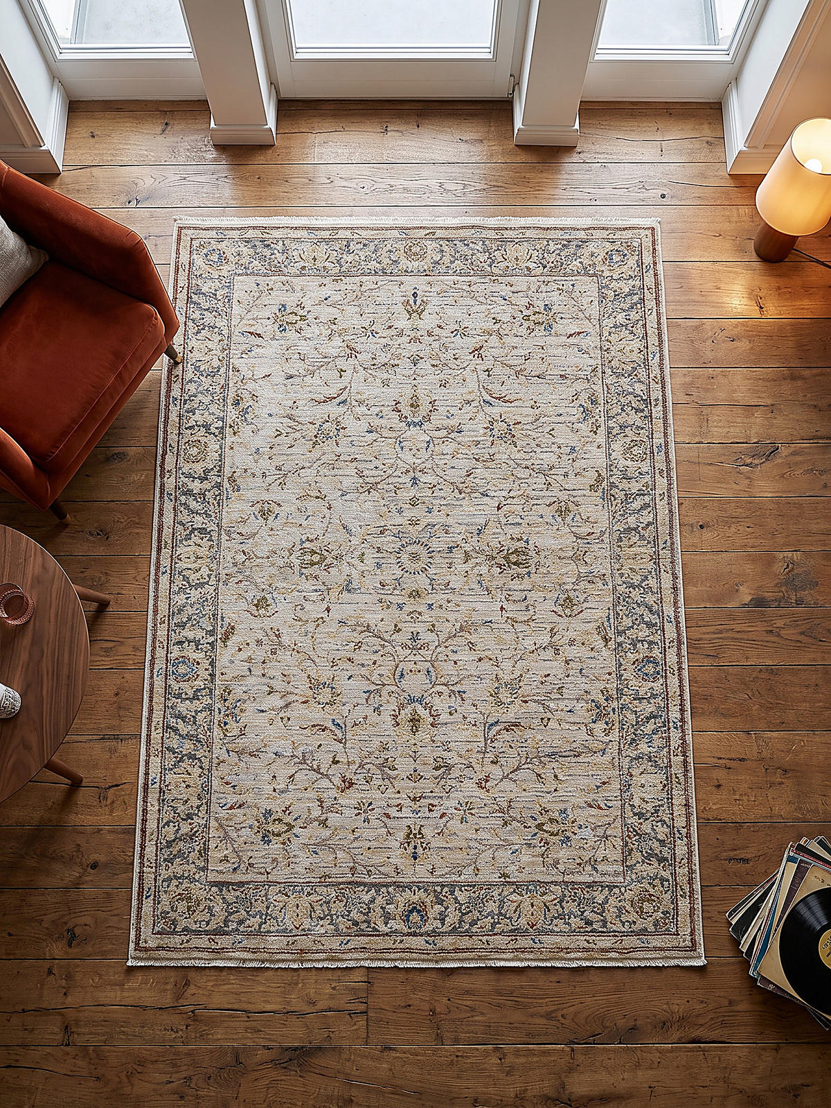 TEPPICH Kurzflor, mit Fransen, SEATON, in Natur, Bordürenmuster, 120 x 160 cm - Beige, Textil (120/160cm) - KADIMA DESIGN