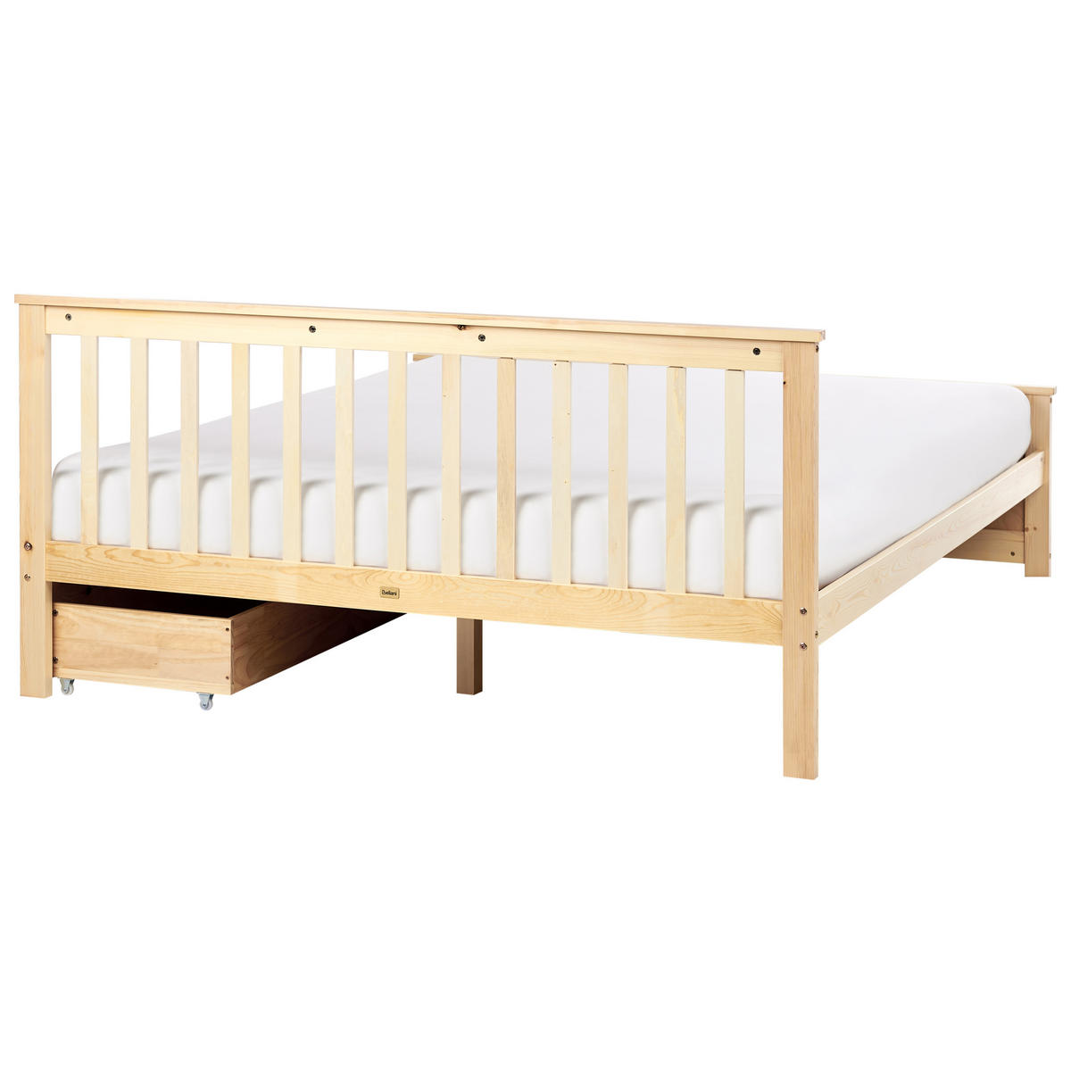 BETT mit Schubladen 160x200 cm Heller Holzfarbton Olendon - Hellbraun, Holz (160/200cm) - Beliani