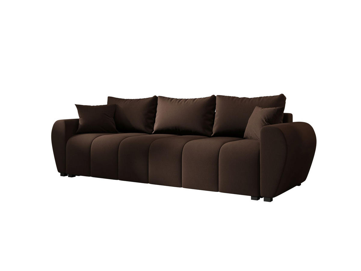 SOFA MOLISA mit Schlaffunktion COSMIC 800 mit Stauraum - Dunkelbraun, Textil (86/82/246cm) - Bedante