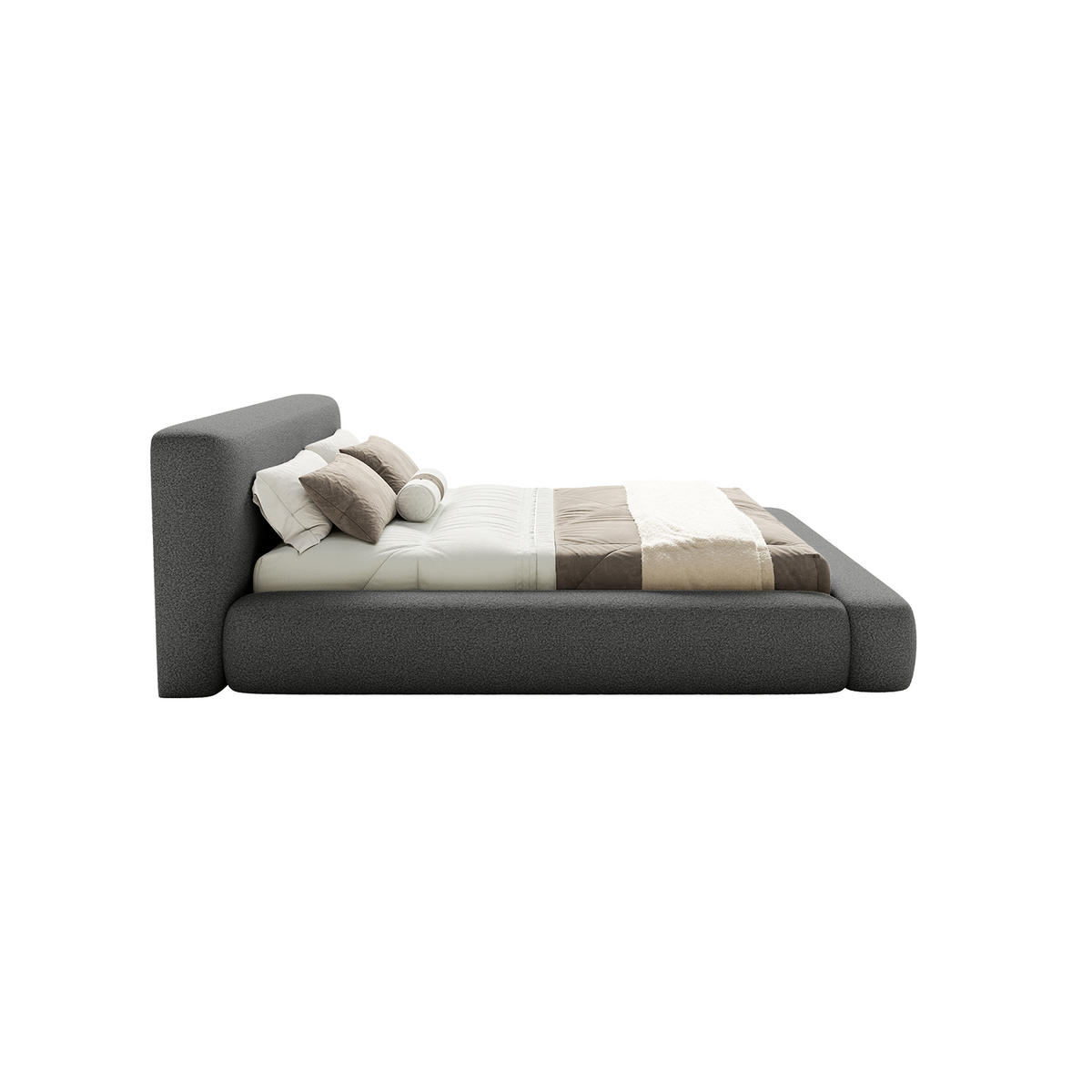 POLSTERBETT Fummo 200x200 cm, Dunkelgrau - Dunkelgrau, Textil (200/200cm) - Fedve