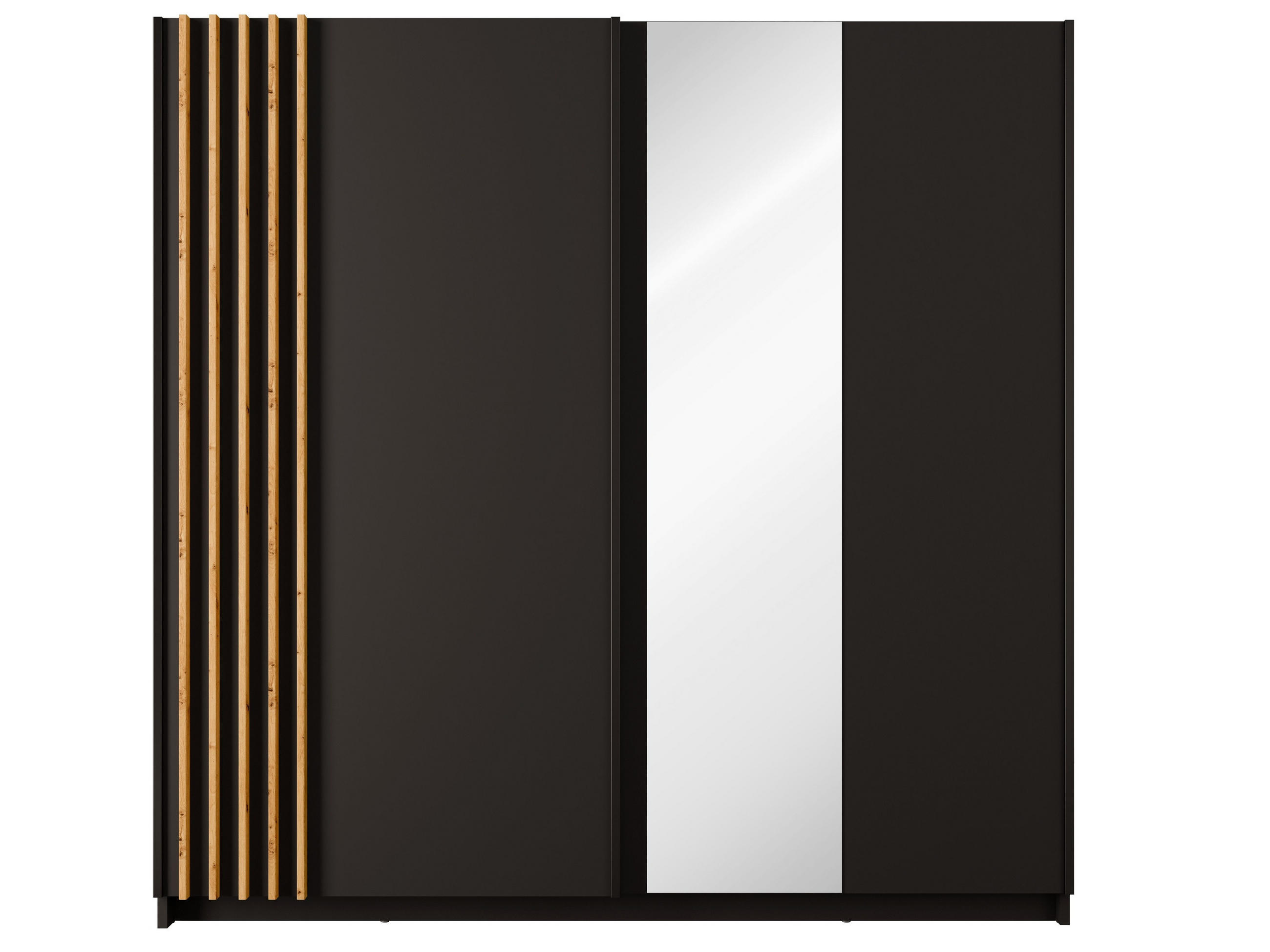 KLEIDERSCHRANK Schwarz 201/199/62 - Schwarz, Holzwerkstoff (201/199/62cm) - RAUMHIRSCH FURNITURE