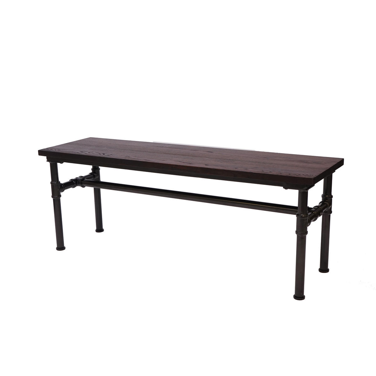 SITZBANK H10B Braun, Schwarz - Schwarz/Braun, Holz (120/45/35cm) - MCW