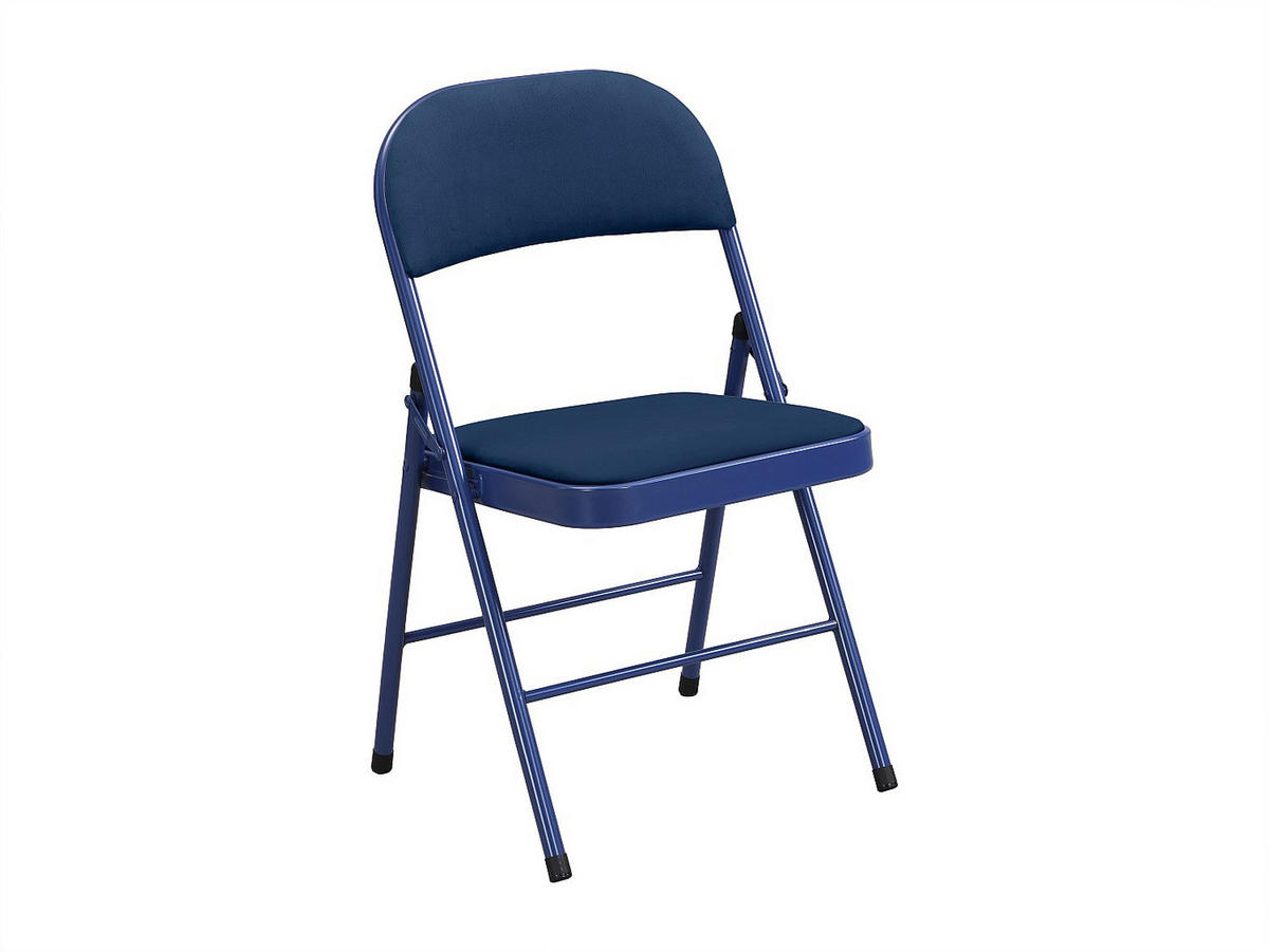 KLAPPSTUHL 6er-Set - Samt & Metall - Blau - ORTENSIA - Blau, Textil (46/79/49cm) - Vente-Unique