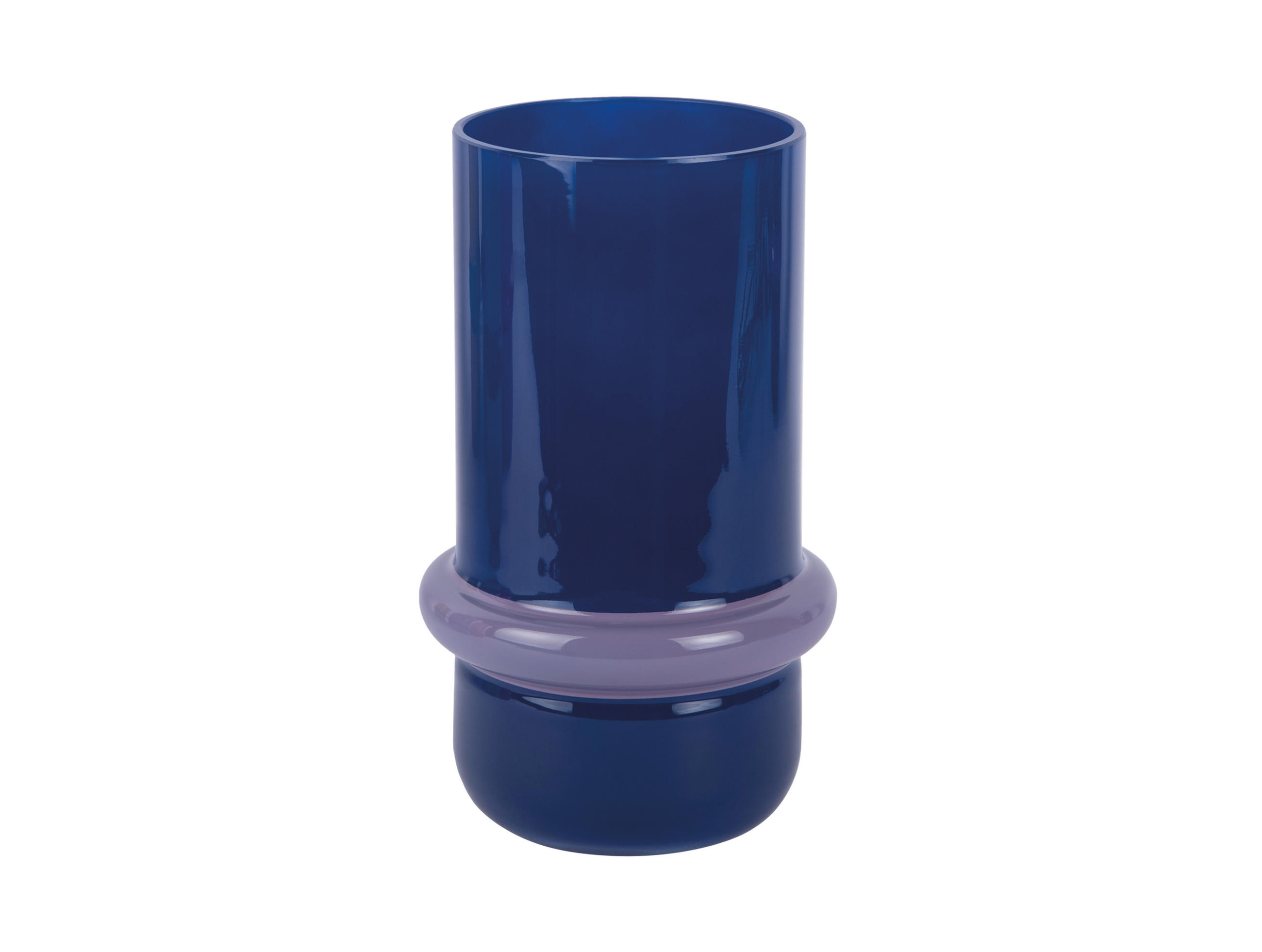 VASE Animado Anillo Medium - Blau - 22 cm - Blau, Glas (13.5/22cm) - Present Time