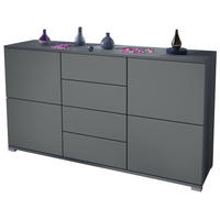 SIDEBOARD Rova Graphit Seidenmatt - Graphitfarben, Holzwerkstoff (138.5/75.5/35cm) - Vladon