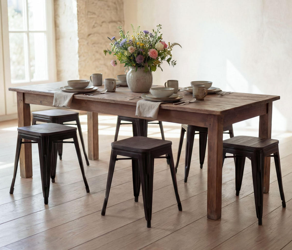 HOCKER HOLZ-SITZFLÄCHE Schwarz - Schwarz, Holz (39/45/39cm) - MCW