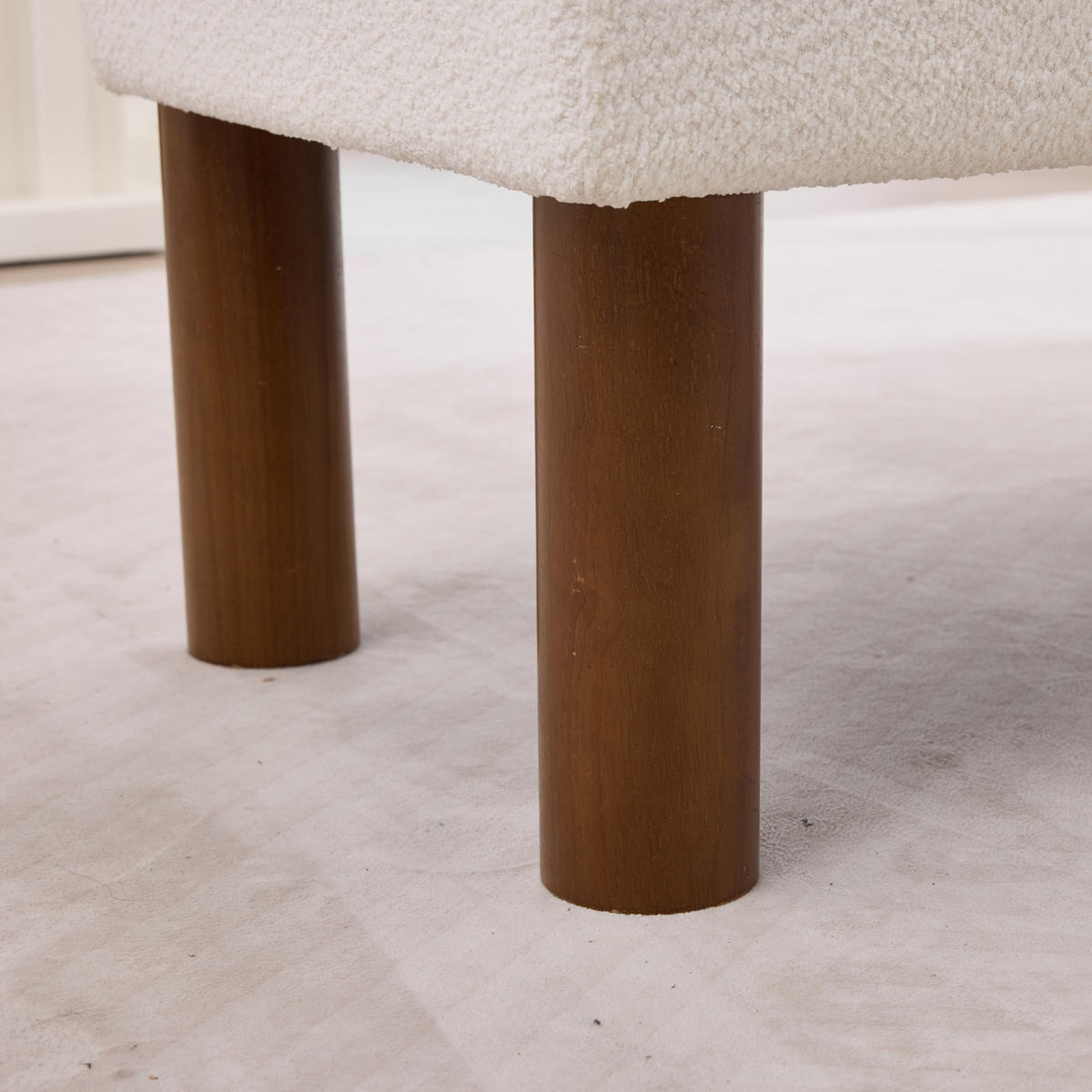SITZBANK minimalistisch mit Bouclé-Bezug und Holzrahmen, DE-42315, Beige - Beige, Holz (59/72/116cm) - ComfortXL