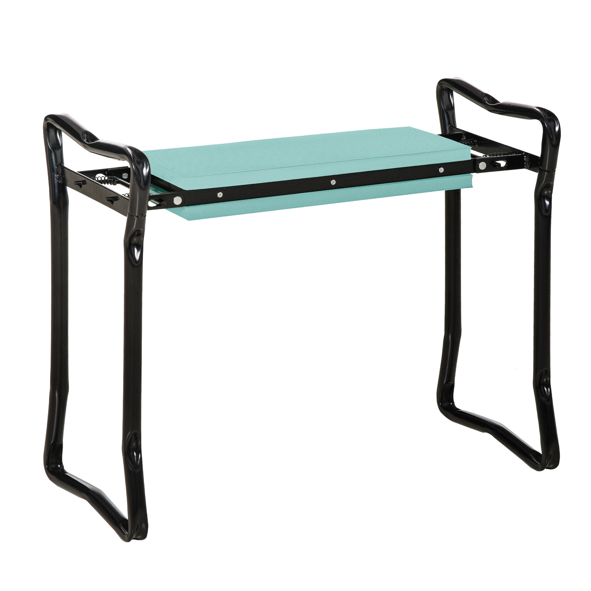 KNIEBANK für Gartenarbeit bis 150 kg EVA-Schaumstoff Stahl Dunkelgrün 58 x 28 x 49 cm - Schwarz, Kunststoff (28/49/58cm) - Outsunny