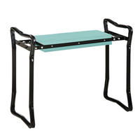 KNIEBANK für Gartenarbeit bis 150 kg EVA-Schaumstoff Stahl Dunkelgrün 58 x 28 x 49 cm - Schwarz, Kunststoff (28/49/58cm) - Outsunny