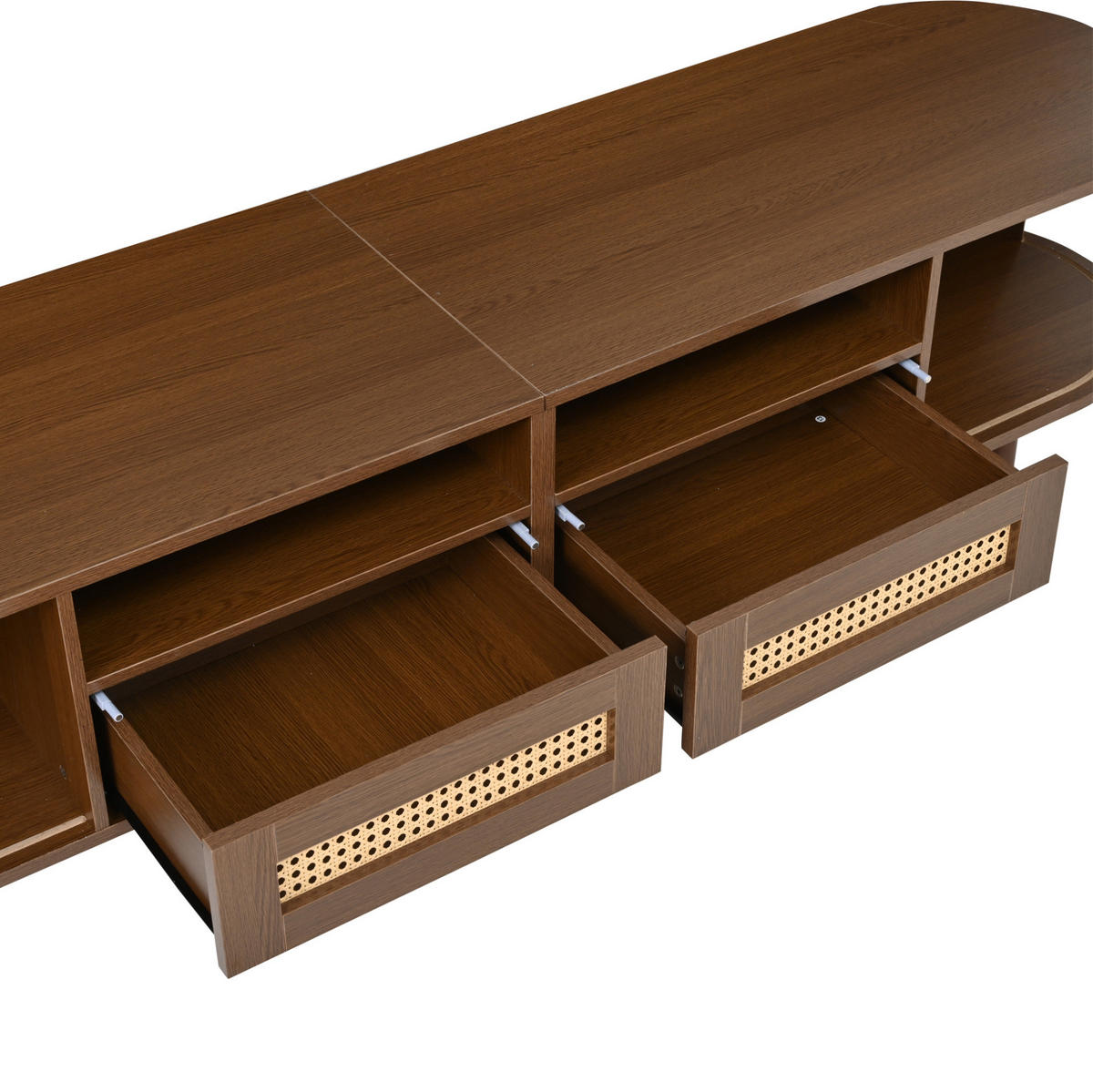 TV ormarić 170/40/40 cm tamni hrast od MDF-a i drva s kliznim vratima i ladicama - smeđa, drvni materijal (170/40/40cm) - OKWISH