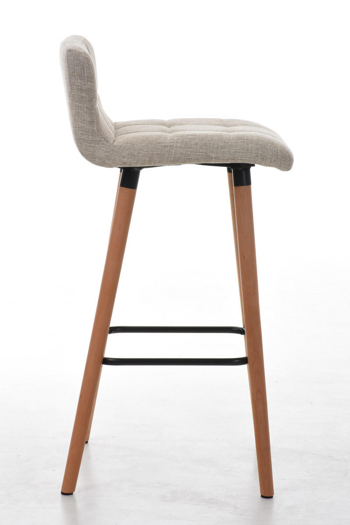 BARHOCKER Stoff Creme - Eukalyptusholzfarben/Creme, Holz/Textil (42/94/49cm) - CLP
