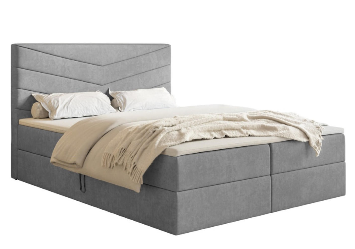 BETT Grau G6 Mit Bettkasten 180x200 cm - Grau, Textil (180/200cm) - Sepro Meble