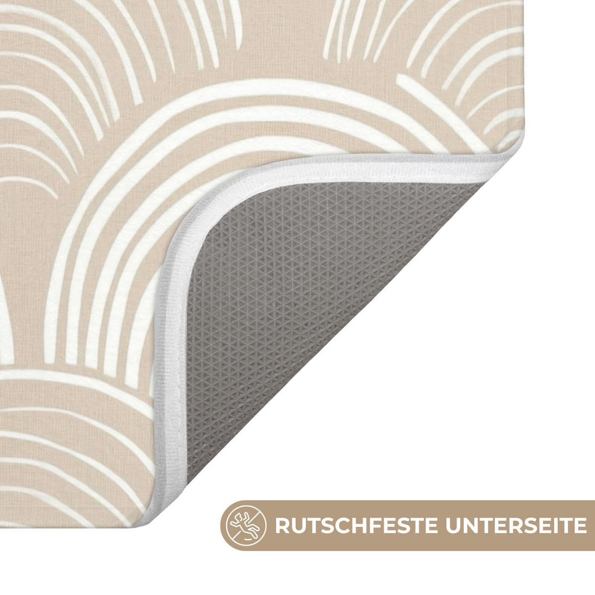 KOUPELNOVÁ PŘEDLOŽKA Vlny - Textura - Béžová 60x90 cm - kašmírová, textil/plast (60/90cm) - OnlyWow
