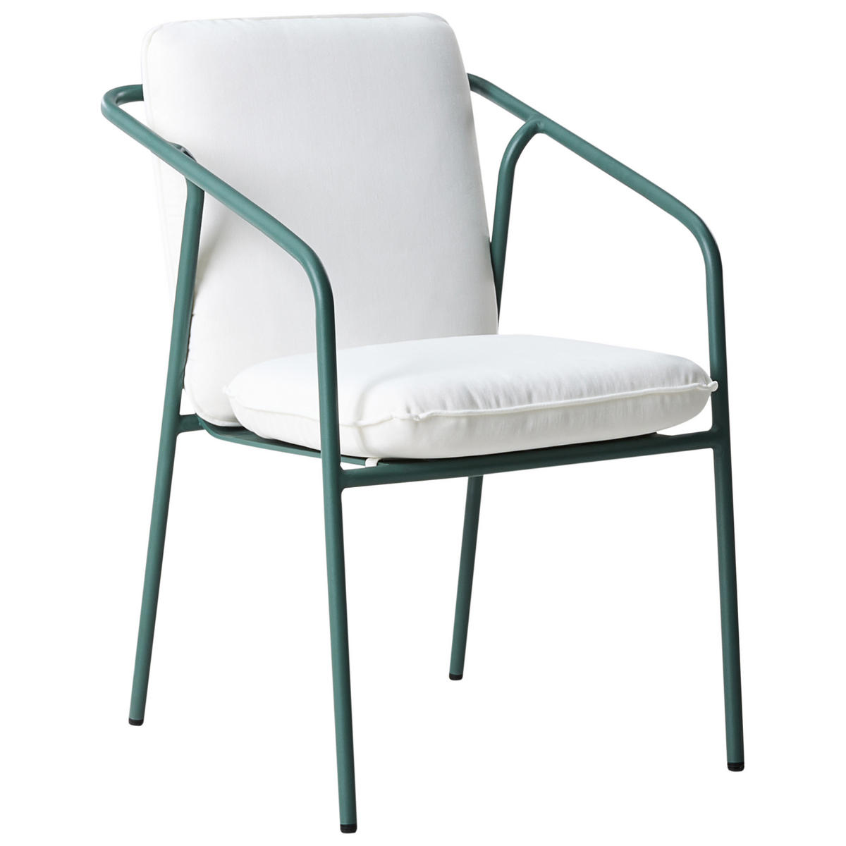 GARTENSTUHL 4er-Set Grün Asciano - Weiß/Grün, Metall (55/86/61cm) - Beliani