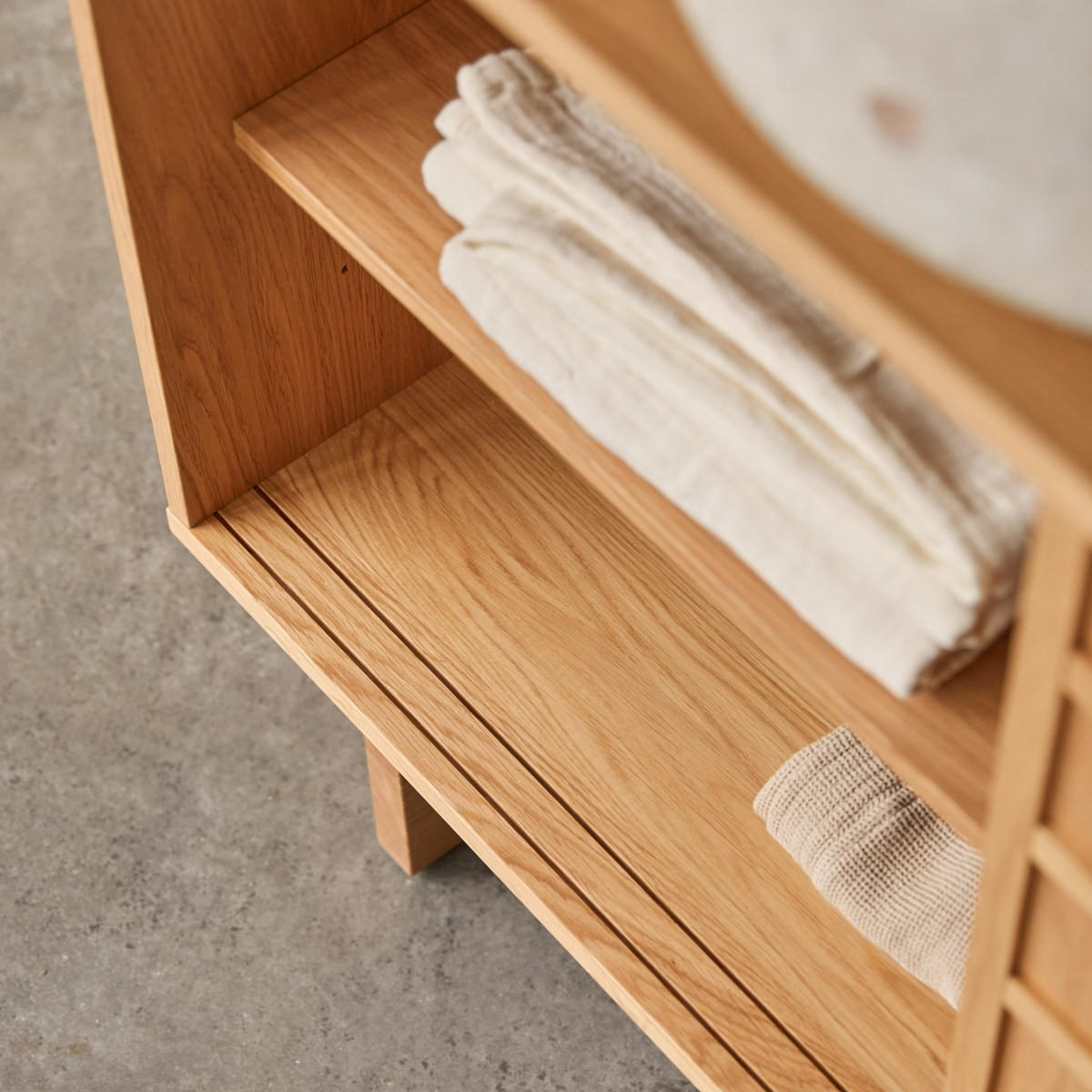 BADEZIMMERMÖBEL Miu Natur aus Eiche - Naturfarben, Holz (170/82/48cm) - Tikamoon