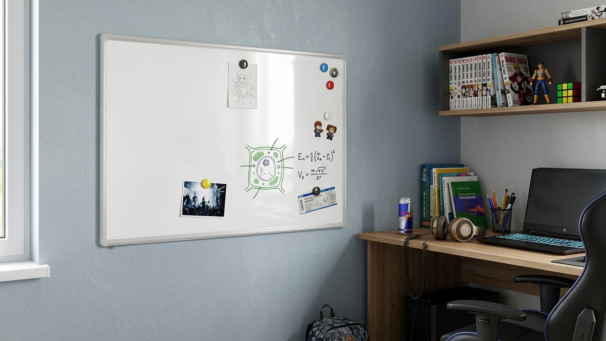 WHITEBOARD 90x60cm Magnetisches PREMIUM EXPO Alurahmen - Weiß, Metall (90/60/1.6cm) - ALLboards