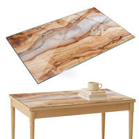 TISCHPLATTE 120x80 cm Naturholz mit Harz - Hellbraun, Glas (0.4/120/80cm) - TULUP