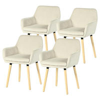 ESSZIMMERSTUHL 4er Set in Beige mit Cord-Optik - Beige, Textil (54/77/53cm) - Meubles Cosy