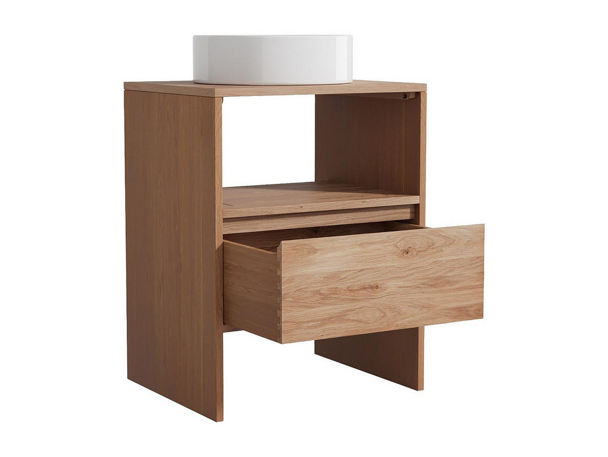 EINZELWASCHTISCH - 60 cmcm x 50 cmcm - Holz, Platte - Naturfarben Hell - CAVIZO - Naturfarben, Holz (60/78/50cm) - Vente-Unique