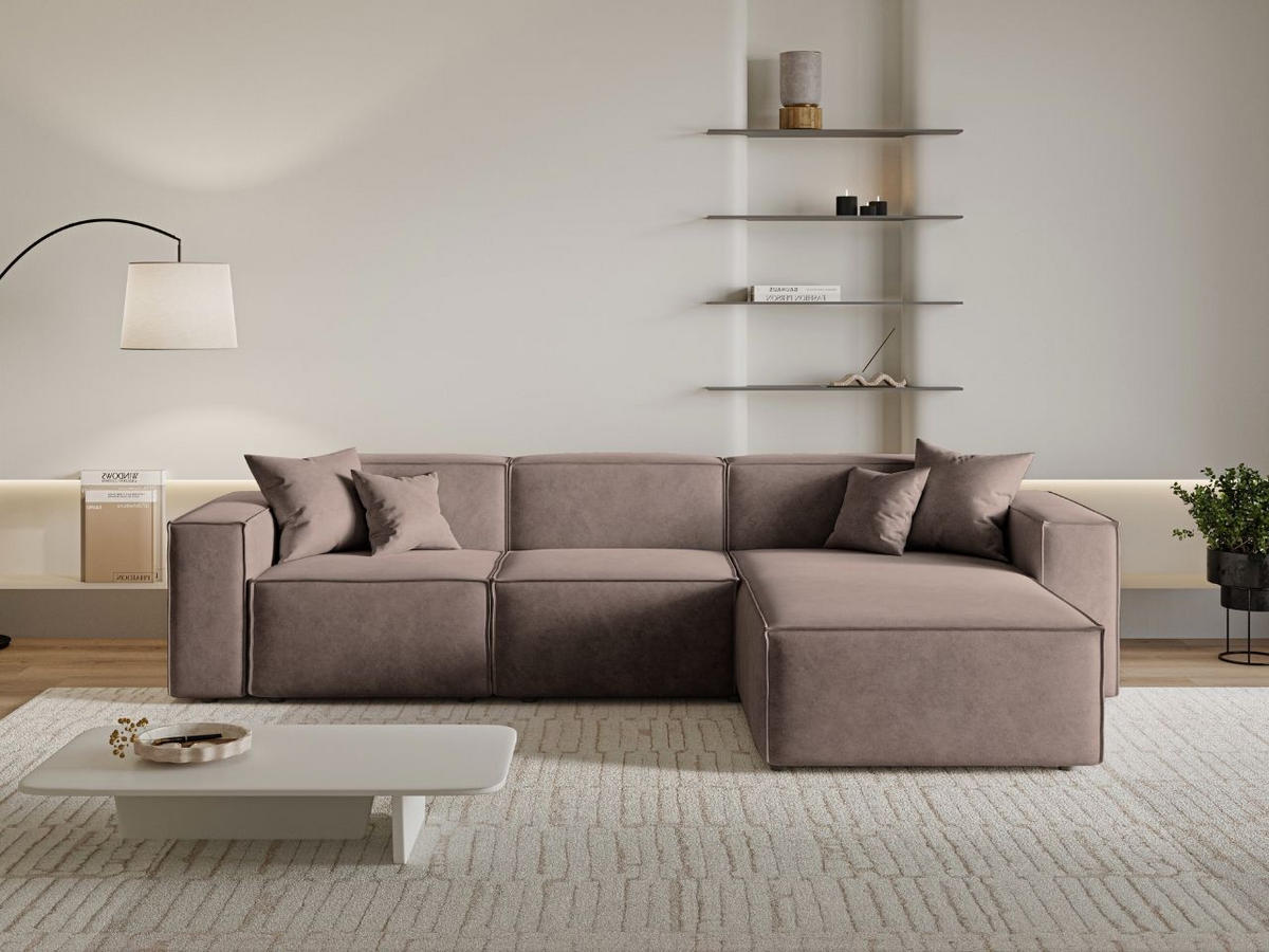 ECKSOFA Arizona Braun Rechts - Braun, Holz/Textil (265/180cm) - Graingold