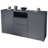 SIDEBOARD Skadu Schwarz Hochglanz - Schwarz Hochglanz, Holzwerkstoff (138.5/75.5/35cm) - Vladon