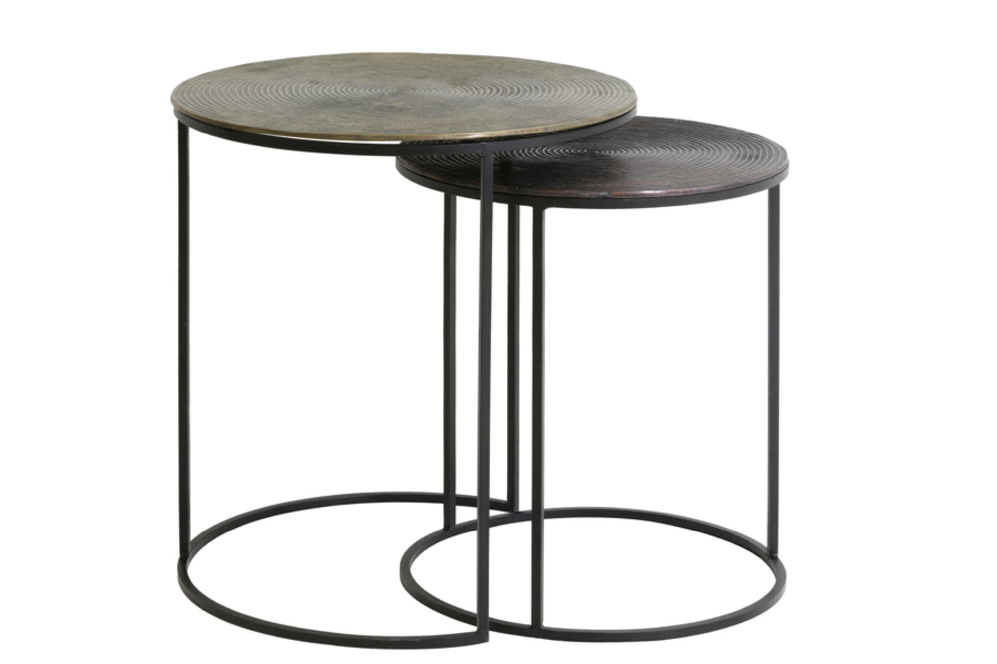 BEISTELLTISCH Talca Bronze Ø49/52 cm 2er-Set - Messingfarben/Bronzefarben, Metall (49/49/50.5cm) - Light & Living
