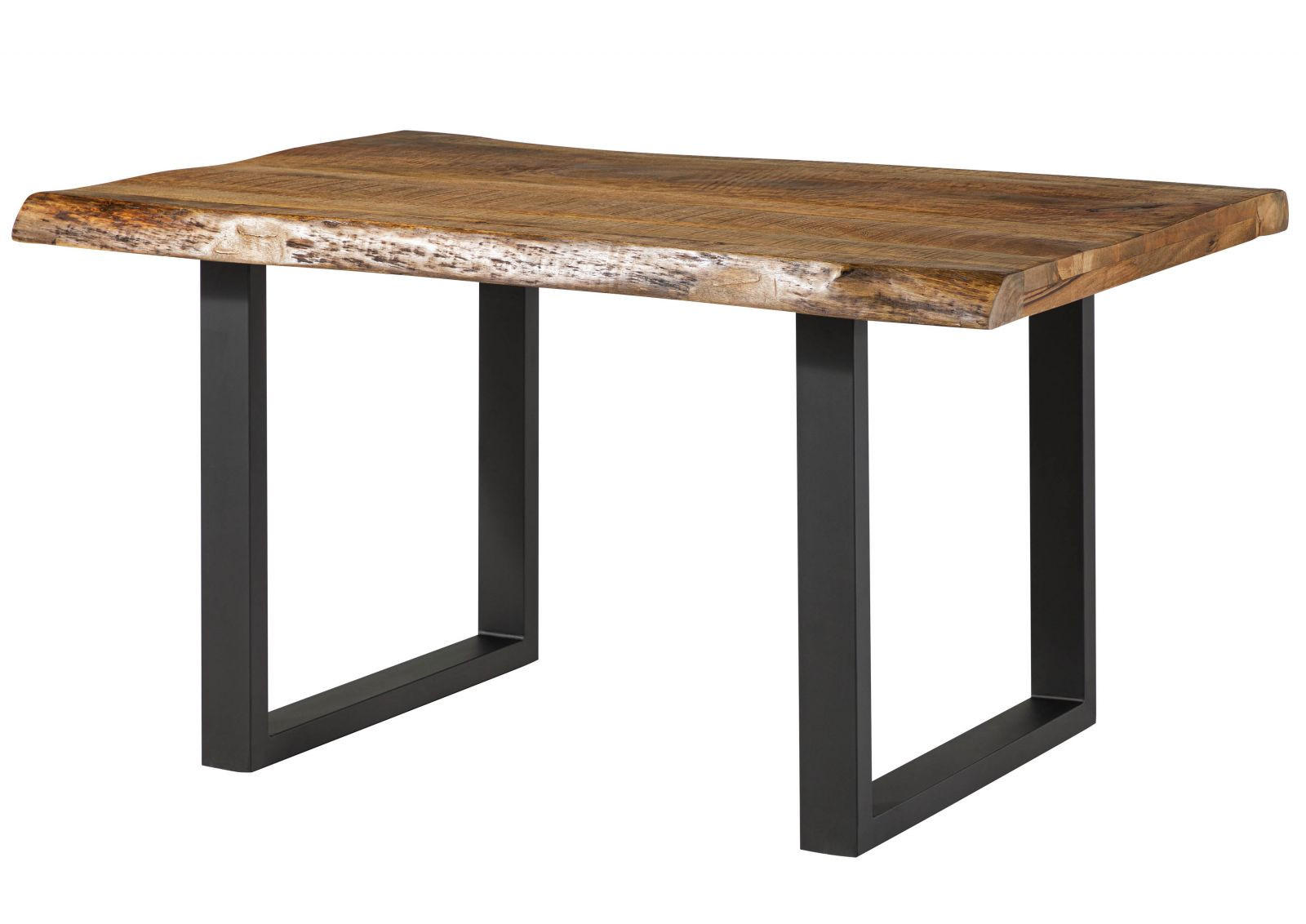 BAUMTISCH Mango 160x90x77 natur lackiert / U-Beine anthrazit matt FREEFORM 5 - Naturfarben, Holz (160/90/77cm) - Massivmoebel24