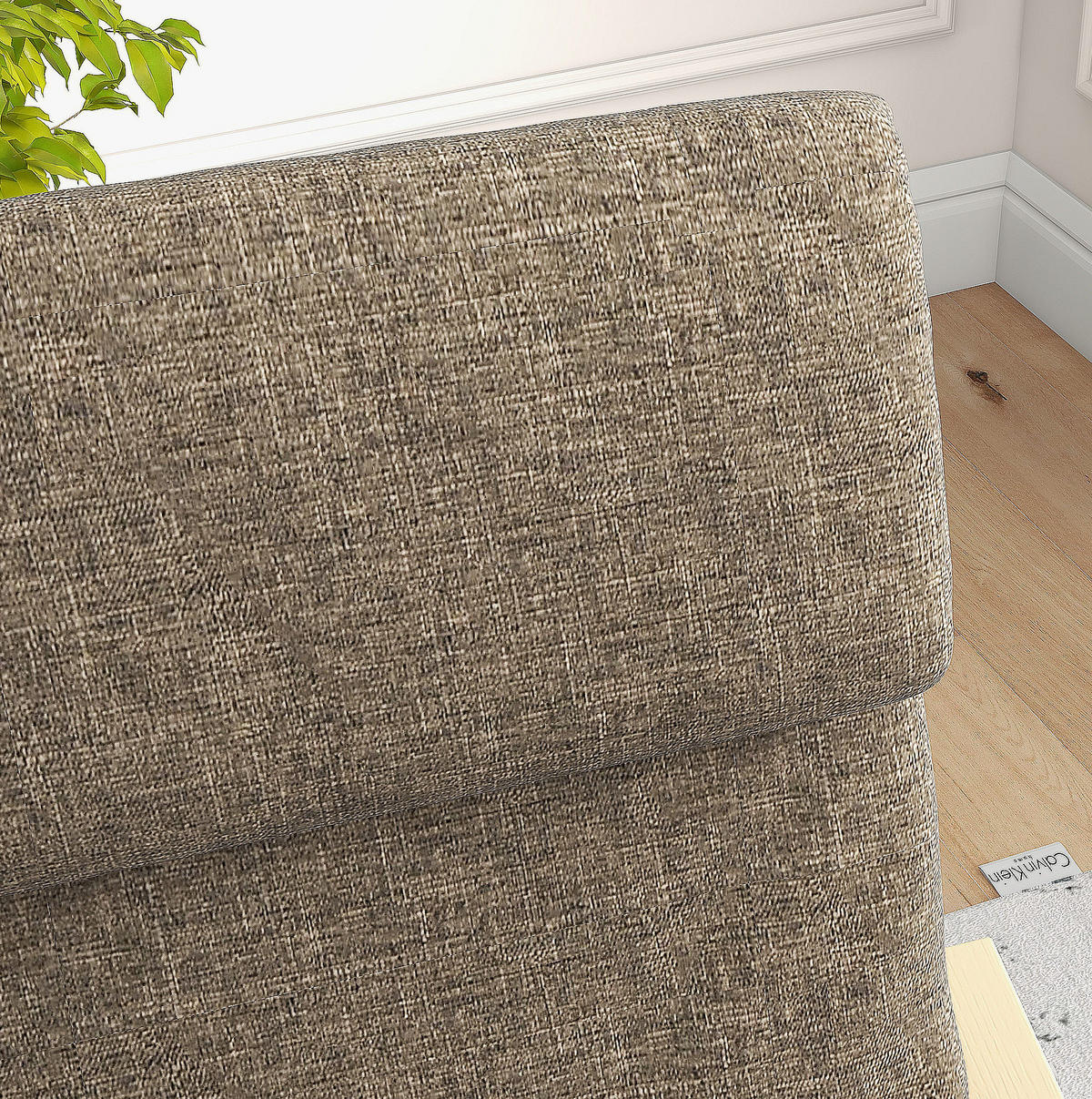 RELAXSESSEL Leinenoptik mit Kopfkissen, Holzgestell C-Form 65/69/98 cm Braun - Braun, Textil (65/98/69cm) - Redom