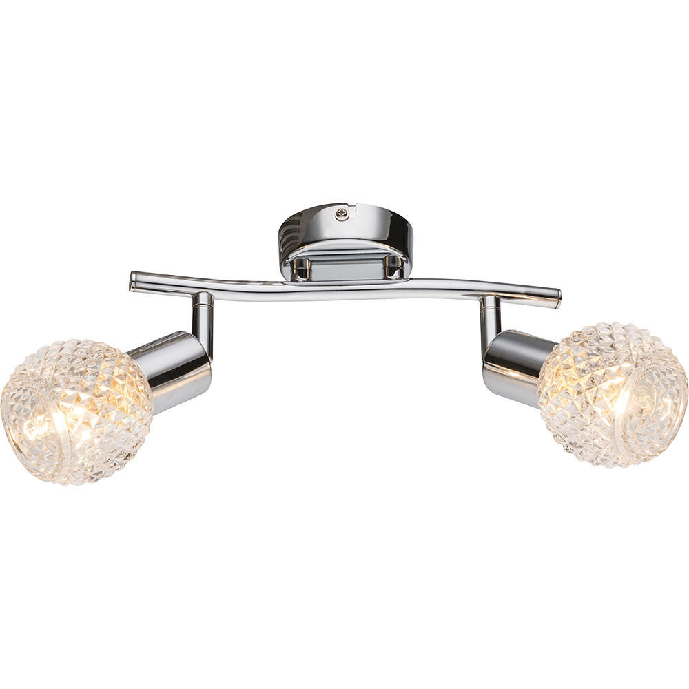 LED DECKENLEUCHTE Keith Silber Metall Glas - Silberfarben, Glas (25/8/19cm) - Globo Lighting