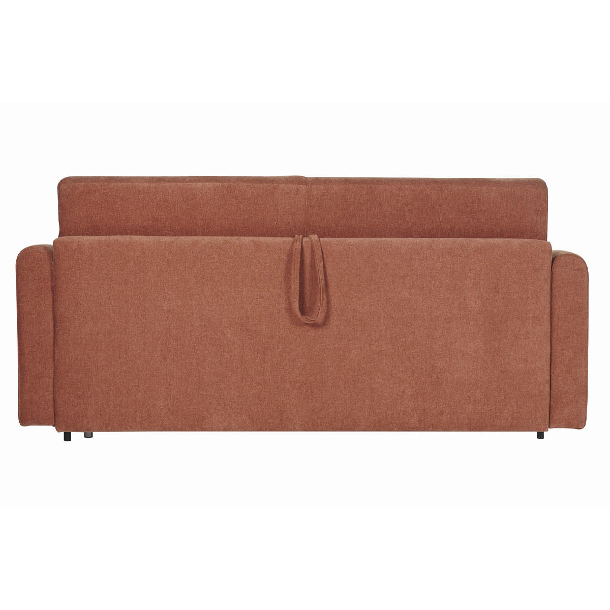 SCHLAFSOFA 3-Sitzer Stoff Samtoptik Terracotta Matratze 13cm LETTO - Terracotta, Textil (100/87/186cm) - Miliboo